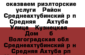  оказваем риэлторские услуги › Район ­ Среднеахтубинский р.п. Средняя     Ахтуба › Улица ­ Кузнецкая › Дом ­ 42б - Волгоградская обл., Среднеахтубинский р-н, Средняя Ахтуба рп Недвижимость » Услуги   